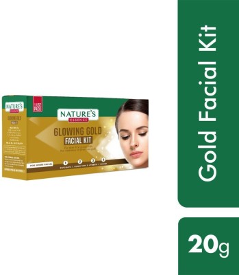 Nature's Essence Glowing Gold Facial Kit 20gm-Pack of 3- (20*3)=60gm(3 x 6.67 g)