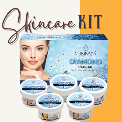 Shrikaya Diamond Facial Kit & 2pc Facial Sponge & 1pc Facial Band(80 g)