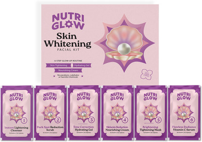 NutriGlow NATURAL'S Advanced Pro Formula Skin Whitening Facial Kit For Advanced Hyper Melanin Reduction & Skin Tone Correction(60gm)(60 g)