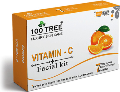 100Tree VITAMIN-C Facial Kit-Instant Glow-7 Step Aroma Luxury Therapy(800 g)