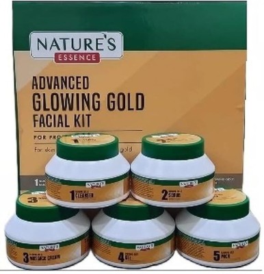 Nature's Essence Advanced Glowing Gold Facial Kit [gel,cream,scrub,cleanser,pack each 200g](5 x 200 g)