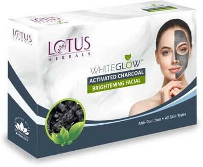 LOTUS HERBALS WhiteGlow Activated Charcoal Brightening Facial 4 in 1(4 x 50 g)