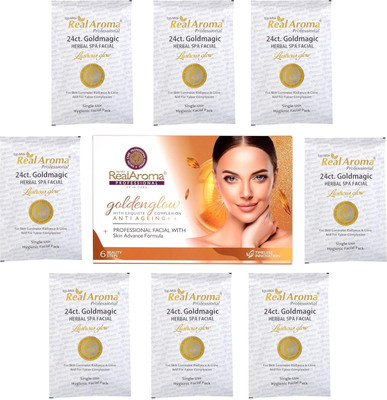 Topmax real aroma REAL AROMA GOLDEN GLOW 6STEPS FACIAL KIT 8 HYGENIC FACIAL IN 1 PACK(840 g)