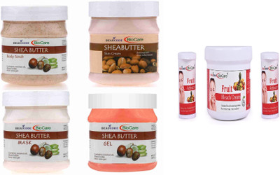 BEAUCODE BioCare Shea Butter Facial Kit 250ml with Fruit Bleach Cream 300ml(5 x 260 ml)