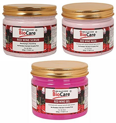 BEAUCODE BioCare Red Wine Facial Kit 500ml (3 Set)(3 x 166.67 ml)