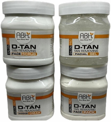 ABH D-TAN Facial Kit Complete Tan Removal Kit(4 x 200 g)