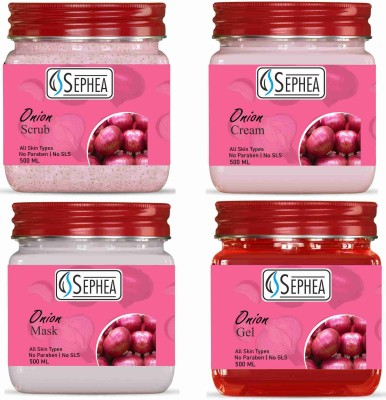 SEPHEA Professional Onion Facial Kit 2000 ml - Scrub + Cream + Pack + Gel 500 ml x 4(4 x 500 ml)