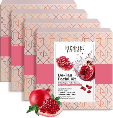 RICHFEEL De-Tan Facial Kit 5x6 G Pack of 4(4 x 30 g)