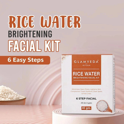 GLAMVEDA Rice Water Brightening Facial Kit For Nourishes Skin - 6 Steps Facial Kit(40 g)