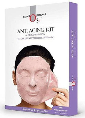 O3+ Anti Ageing Facial kit Brightening & Fine lines Reducer With Peel off Mask(4 x 10 g)