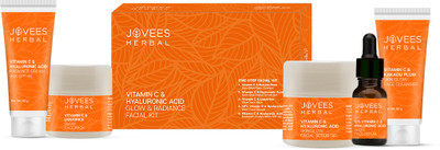 Jovees Herbal Vitamin C & Hyaluronic Acid Glow & Radiance Facial Kit For Brighter Skin(215 g)