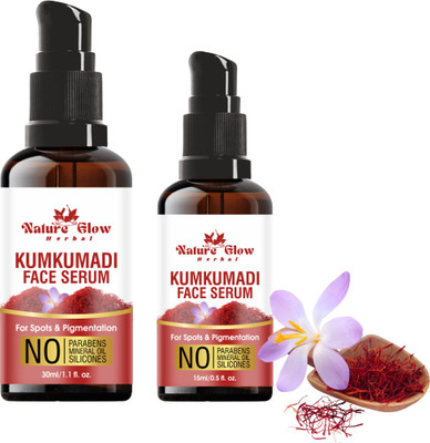 Nature Glow Herbal Kumkumadi Face Serum | Complexion Made with Potent Herbs Ideal |(2 x 22.5 ml)