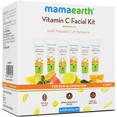 Mamaearth Facial Kit with Vitamin C & Turmeric for Skin Illumination(60 g)