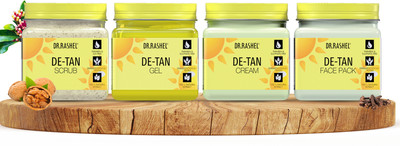 DR.RASHEL DE-TAN PACK OF 4 (SCRUB, GEL, CREAM & FACE PACK) FACIAL KIT THAT SOOTHES SKIN(4 x 380 ml)