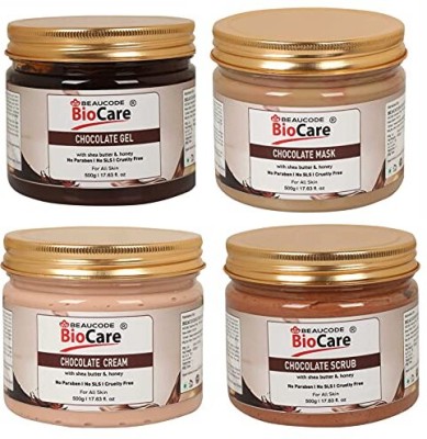 BEAUCODE BioCare Chocolate Facial kit Scrub-Gel-Mask-Cream(4 x 125 ml)