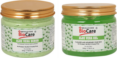 BEAUCODE BioCare Aloe Vera Facial Kit Scrub and Gel(2 x 500 ml)