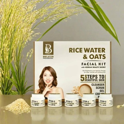 Beleza professional Rice Water & Oats Facial kit with Korean Beauty Secret(275 g)