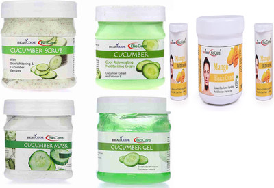 BEAUCODE BioCare Cucumber Facial Kit with Mango Bleach 300ml(5 x 260 ml)