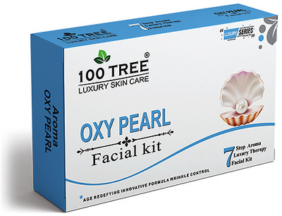 100Tree OXY PEARL Facial Kit-Instant Glow-7 Step Aroma Luxury Therapy(800 g)