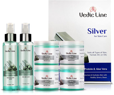 Vedic Line Silver Facial Kit For Silver Like Glow(600 ml)