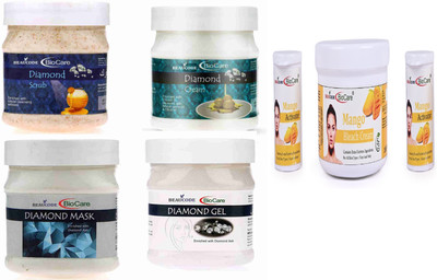BEAUCODE BioCare Diamond Facial Kit 250ml with Mango Bleach Cream 300ml(5 x 260 ml)