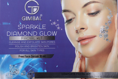 gimbal Diamond Glow Facial Kit with Serum, Polish & Brighten, Clean Skin Pores 75g x(10 ml)