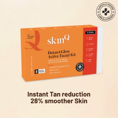 SkinQ Detan Facial Kit with Vitamin C & Niacinamide for Tan Removal (Single Use)(75 g)