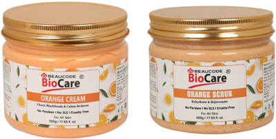 BEAUCODE BioCare Orange Facial Kit Mask-Cream For Women & Men For All Skin Types(2 x 500 ml)