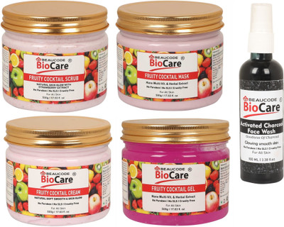 BEAUCODE BioCare Fruity Cocktail Facial kit 500g With Charcoal Face Wash 100ml(5 x 420 ml)