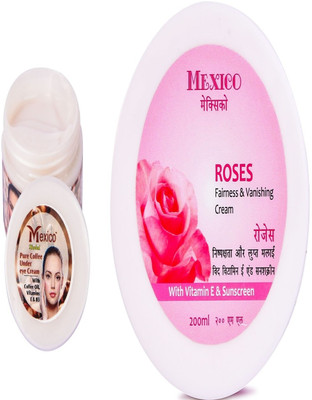 Mexico herbs REMOVE CIRCLE COFFEE UNDER EYE CREAM FOR WOMEN O3 ,HYDRA AND ROSE FACE CREAM(220 g)