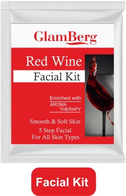 Glamberg Professional Herbal Red Wine Facial Kit 60 gm 5 Step Facial Kit(60 g)