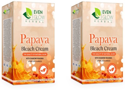 Even Glow Papaya bleach cream with papaya extract for Renew & revitalizes damaged skin(2 x 500 g)