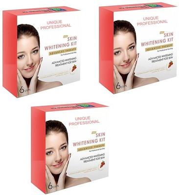 UNIQUE PROFESSIONAL Skin Whitening Facial Kit with Mulberry Extract and Vitamin E 6 Pouch 1 Set(3 x 12 g)