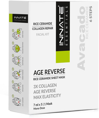 INNATE Avacado Rice Ceramide Anti Aging Facial Kit with 5 Steps & 1 Sheet Mask| 5 x(7 ml)