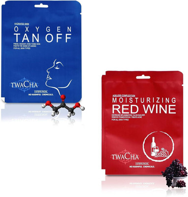 TWACHA 6 Steps Oxygen Tan off & Red Wine Facial Kit -(2 x 53 g)
