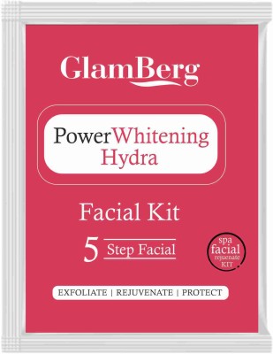 Glamberg Power Whitening Hydra Facial Kit - Scrub + Cream + Gel + Pack + Cleanser(60 g)