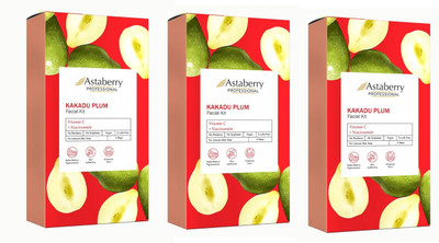 ASTABERRY Kakadu Plum Facial Kit with Niacinamide & Vitamin C - 6 Steps 36 Gr Pack Of 3(3 x 36 g)