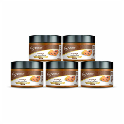Aalman Professional Papaya Facial Kit with Papaya Extract to Prevent Pigmentation (5 X 50gm)(5 x 50 g)