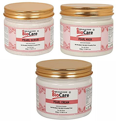 BEAUCODE BioCare Pearl Facial Kit Scrub- Mask-Cream(3 x 166.67 ml)