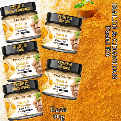 Pratibimb Brighten Essential Haldi and Chandan Skincare Collection for Flawless Skin(5 x 10 g)
