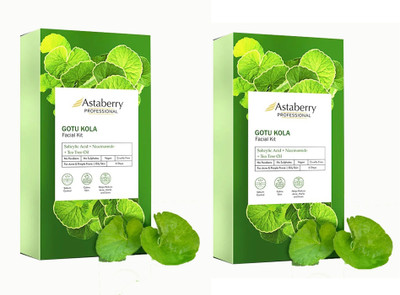 ASTABERRY Gotu Kola Facial Kit with Salicylic Tea Tree Oil 6 Step 36 Gr Pack Of 2(2 x 36 g)