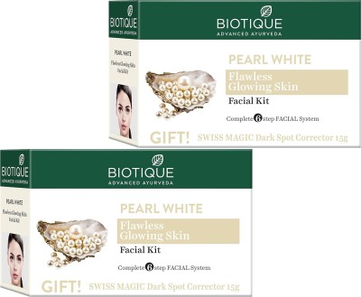 BIOTIQUE Pearl White Flawless Glowing Facial Kit(2 x 65 g)