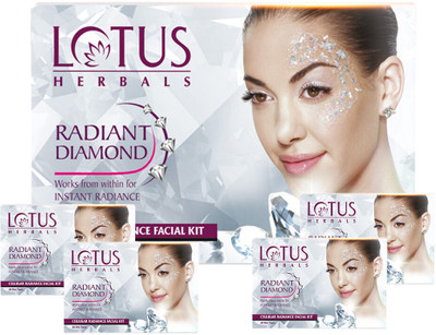 LOTUS HERBALS RADIANT DIAMOND CELLUAR RADIANCE FACIAL KIT(4 x 37 g)