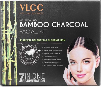 VLCC Activated Bamboo Charcoal Facial Kit Balanced & Glowing Skin(6 x 10 g)