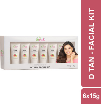 La Pink Ideal Bright D Tan 6 In1 Facial Kit Complete Skin Care Solution Glow & Radiance(6 x 15 g)