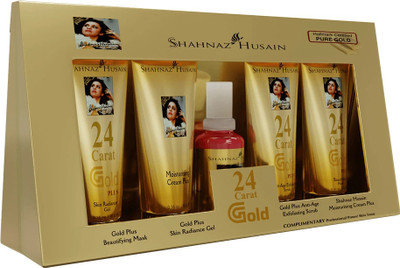 Shahnaz Husain Gold Facial Kit | 24 Carat | Skin Radiance | 4x10g | Men & Women |(5 x 11 g)