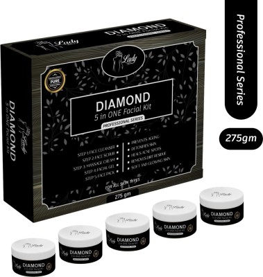 Blu lady PROFESSIONAL SERIES, DIEMOND FACIAL KIT, FIVE STEP ,INSTANT REJULT, 275 GM(5 x 55 g)