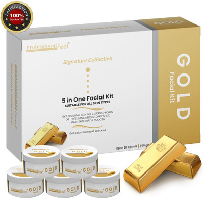 PROFESSIONAL FEEL SIGNATURE COLLECTION GOLD FACIAL KIT WITH 5 STEP ,INSTANT GLOW(550 g)