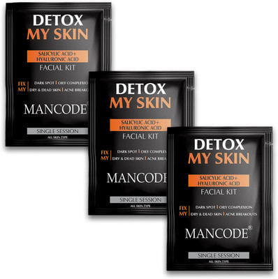 MANCODE Detox My Skin Facial Kit Specially Formulated for men skin(3 x 58 g)