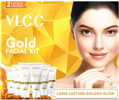 VLCC Gold Facial Kit. Bright & glowing skin - Parlour Glow(6 x 10 g)